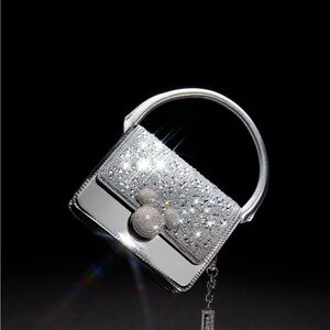 DISNEY 100 X ALDO SILVER RHINESTONE GLITTER TOP HANDLE BAG CROSSBODY HANDBAG